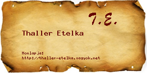 Thaller Etelka névjegykártya
