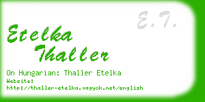 etelka thaller business card
